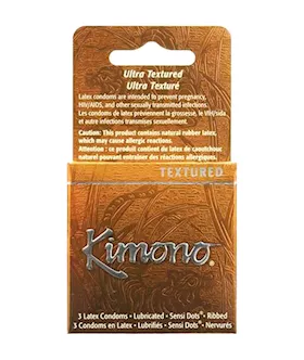 Kimono MicroThin Ribbed Sensi Dots Condom 3 Pack