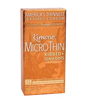Kimono MicroThin Ribbed and SensiDots  12 Pack