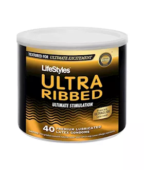 Lifestyles Ultra Ribbed Condoms 40 Pack