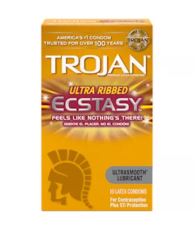 Trojan Ultra Ribbed Ecstasy  10 Pack