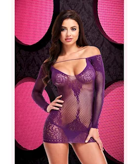 Long Sleeve Lace Mini Dress