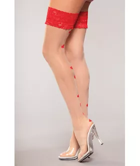 Lace Top Sweetheart Thigh Highs - O/s