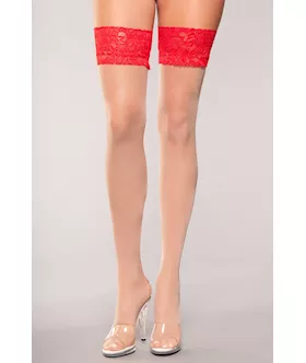 Lace Top Sweetheart Thigh Highs - O/s