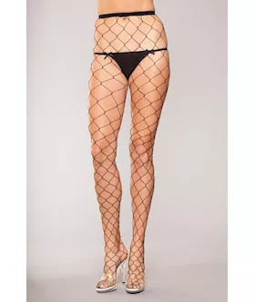Wide Holed Fishnet Tights - O/s