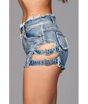 Buckled Down Denim Shorts