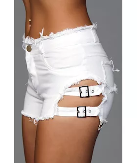 Buckled Down Denim Shorts