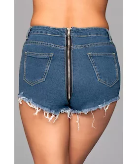 Looped In Distressed Denim Shorts