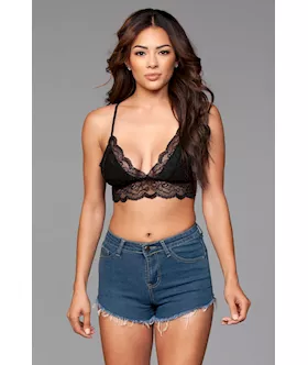 Looped In Distressed Denim Shorts