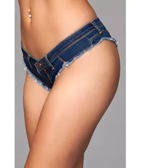 Low Rise Denim Mini Shorts