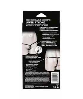 Rechargeable Silicone Lover's Thong With Pleasure Beads