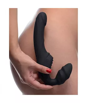 Slim Rider Strapless Vibrating Silicone Strap On