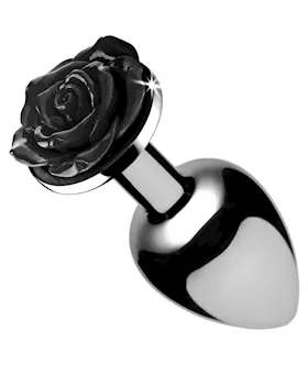 Black Rose Butt Plug - Medium