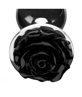 Black Rose Butt Plug - Medium