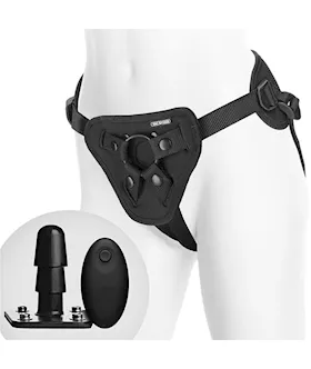 VacULock Remote Controlled Harness with Vibrating Plug