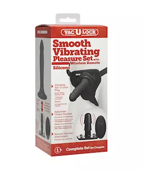 Vac-u-lock - Smooth Vibrating Remote Controlled Pleasure Set 