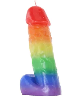 Rainbow Pecker Party Candle - 7 Inch