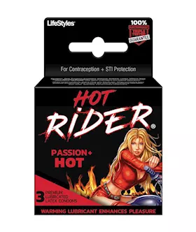 Lifestyle Hot Rider Premium Lubricated Condoms 3 Pack