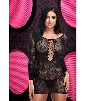 Lace Off The Shoulder Mini Dress 