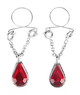 Ruby Pear Drop Nipple Rings