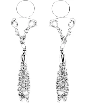 Silver Tassel Nipple Rings