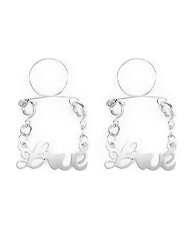 Silver Love Nipple Rings