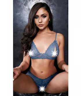 2 Piece Peek-a-boo Bra And Crotchless G-string Set