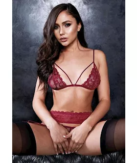 3 PieCe BRA GARTER AND CROTCHLESS GSTRING SET