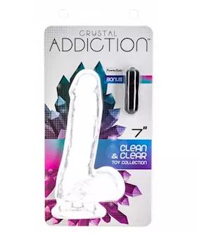 Crystal Addiction Dildo With Balls - 7 Inch