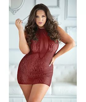 Leopard And Mesh Halter Dress