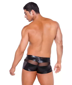 Zeus Wet Look Peek A Boo Shorts