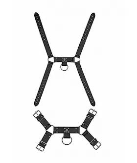 Ouch! Skulls And Bones - Male Harness With Skulls & Spikes 