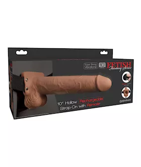 Fetish Fantasy 10 Inch Hollow Rechargeable Strap-on Remote 