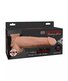 Fetish Fantasy Hollow Squirting Strap-on With Balls