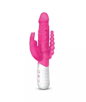 Rr Rechargeable Slim Double Penetration Rabbit Hot Pink