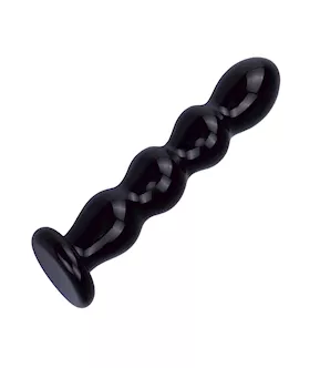 Black Glass Beaded Butt Plug