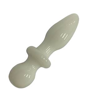 White Glass Butt Plug 