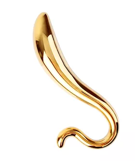 Lucent Aura Gold Glass Butt Plug