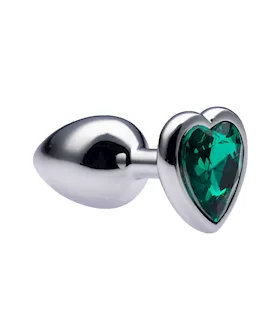 Kink Range Alloy Love Heart Gemmed Butt Plug  27 Inch