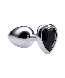 Kink Range Alloy Love Heart Gemmed Butt Plug  27 Inch