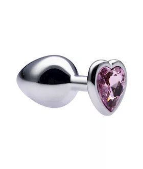 Kink Range Alloy Love Heart Gemmed Butt Plug  32 Inch