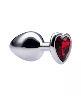 Kink Range Alloy Love Heart Gemmed Butt Plug  32 Inch