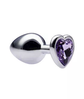 Kink Range Alloy Love Heart Gemmed Butt Plug  32 Inch