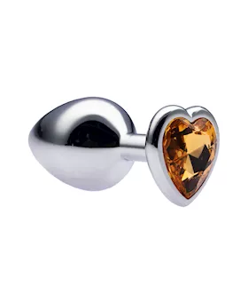 Kink Range Alloy Love Heart Gemmed Butt Plug  32 Inch
