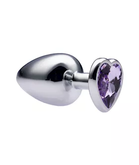 Kink Range Alloy Love Heart Gemmed Butt Plug  37 Inch