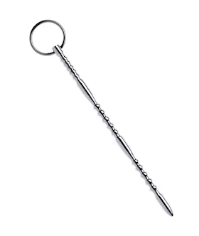Kink Range Stainless Steel Grooved Penis Plug - 8.2 Inch