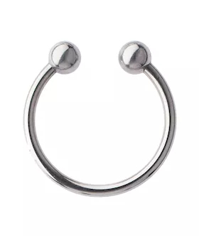 Kink Range Double Ball Open Stainless Steel Penis Head Ring