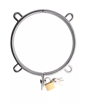 Kink Range Stainless Steel Neck Collar With Padlock - 5.1 Inch