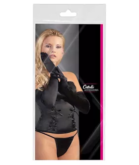 Satin Gloves Black S-l