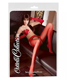Suspender Tights Red S/m