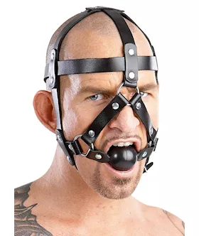 Leather Head Harness And Gag